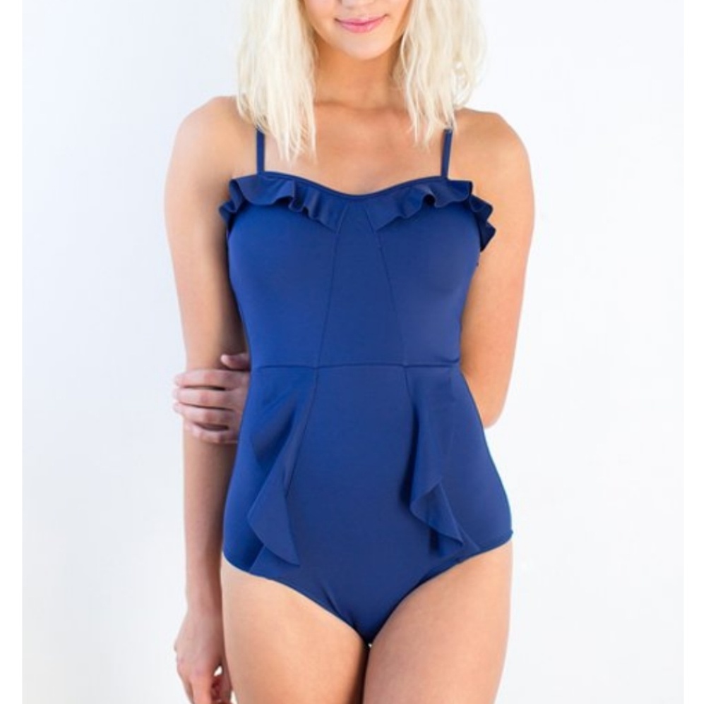 Lime Ricki Navy Swim Suit